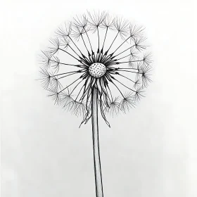 Detailed Dandelion Drawing