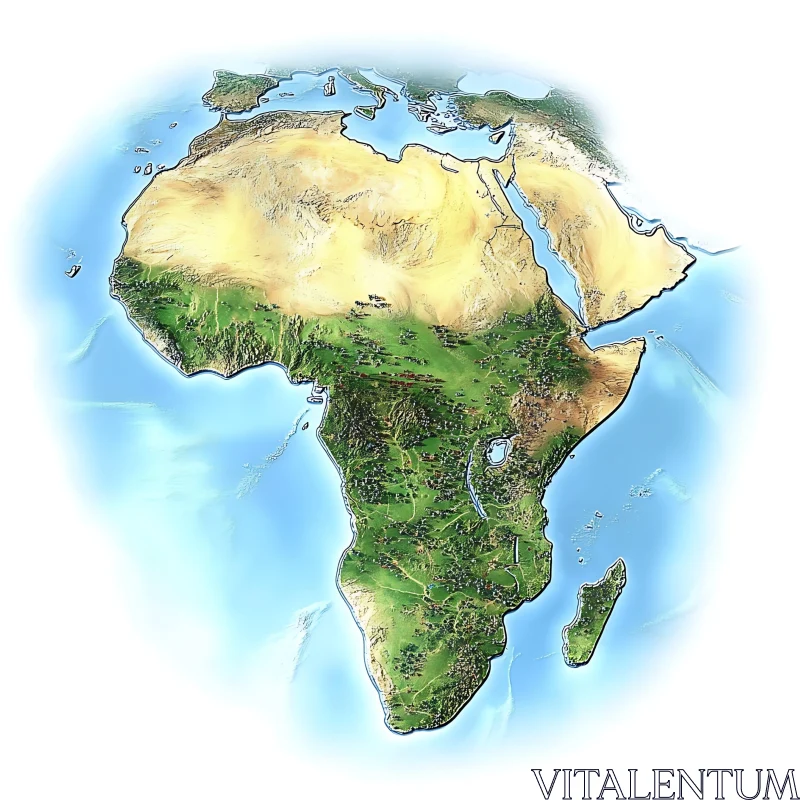 Africa Continent Map AI Image