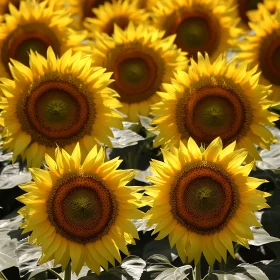 Sunflower Field in Peak Bloom with Yellow Petals