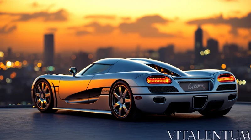 Elegant Sports Car at Dusk AI Image