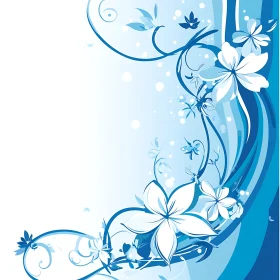 Stylized Blue Flower Design