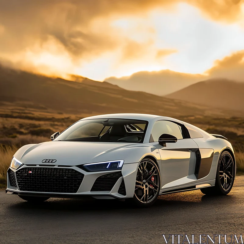 Exotic Sports Car on Scenic Mountain Road AI Image