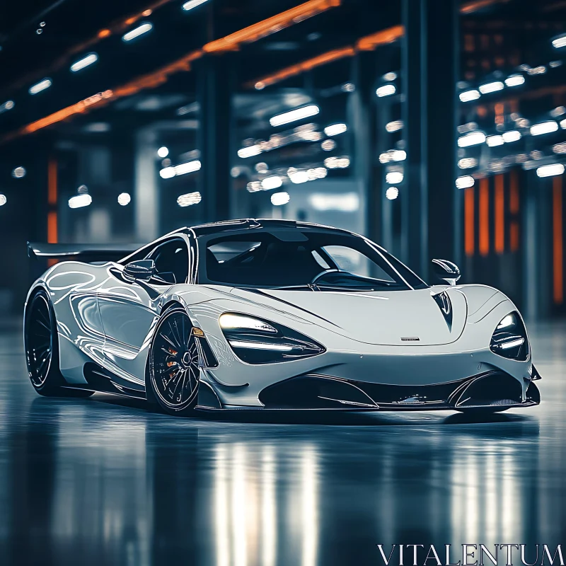 Luxury Supercar in Modern Environment AI Image