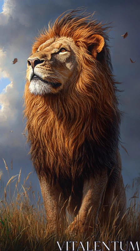 Regal Lion in the Wild AI Image