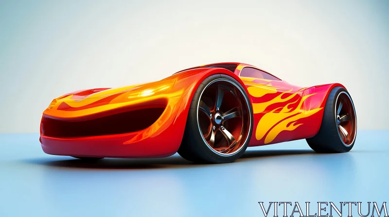 High-Performance Flame-Decorated Sports Car AI Image