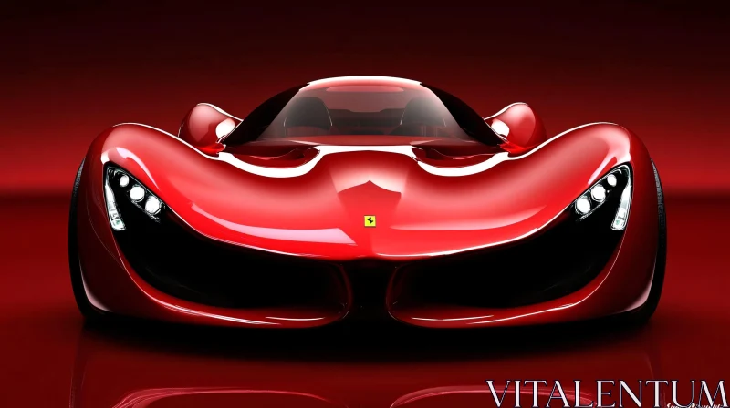 Modern Aerodynamic Red Supercar
