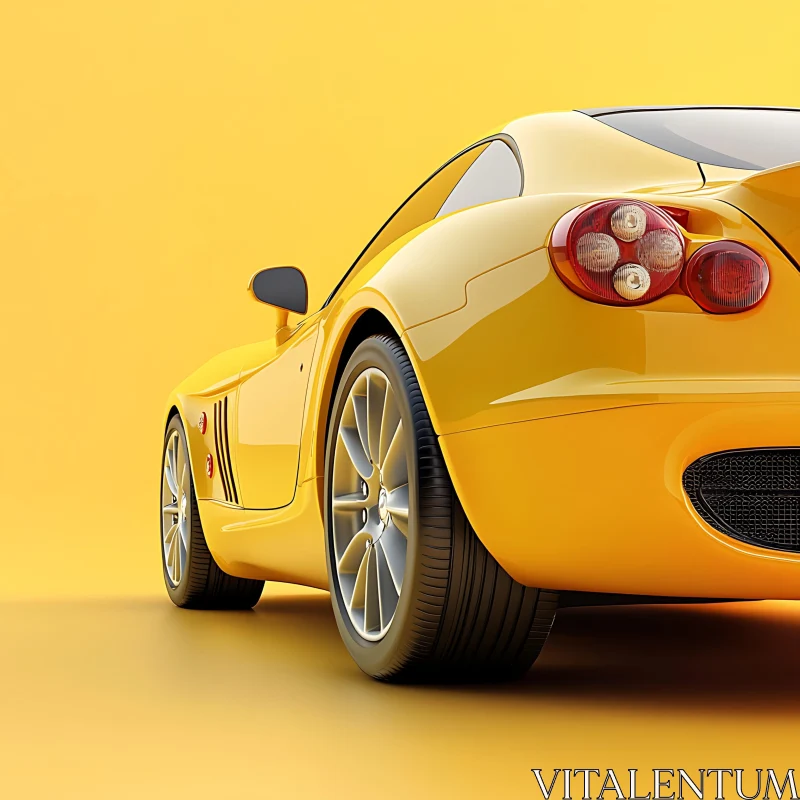 AI ART Elegant Yellow Sports Car Profile