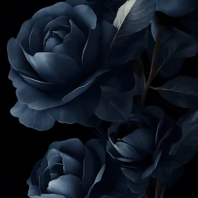 Dark Blue Roses Close-Up