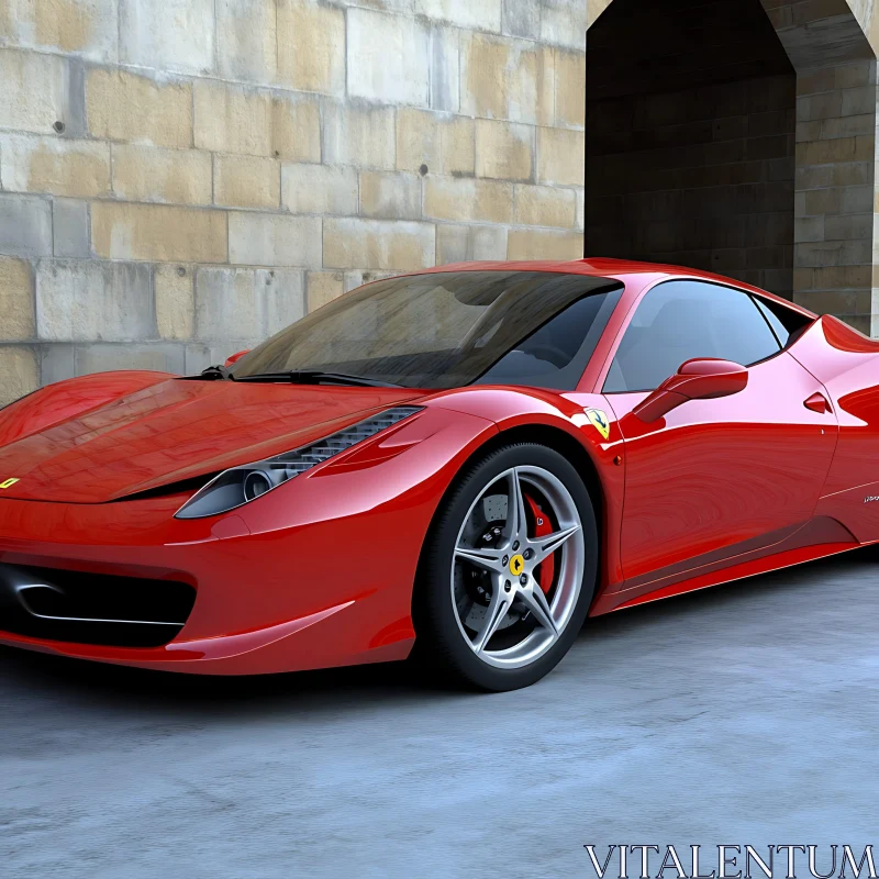 Luxurious Red Car with Sleek Design