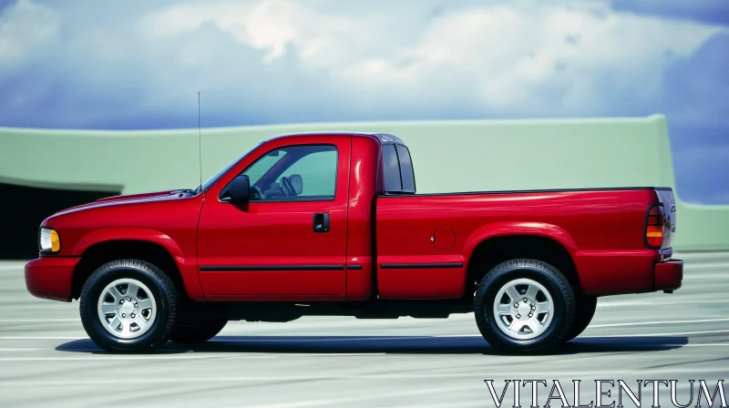Modern Red Pickup Truck