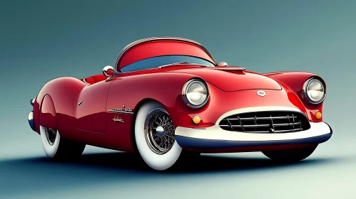 Elegant Vintage Red Convertible Automobile