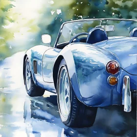 Classic Car Watercolor Art