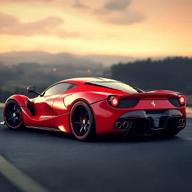 Luxury Red Sports Car with Aerodynamic Design