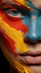 Vibrant Colorful Face Painting | Photorealist Details