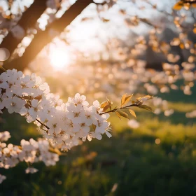 Golden Hour Blossom Scene