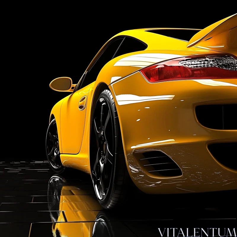 Elegant Yellow Sports Car Shine AI Image