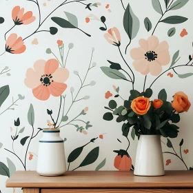 Stylized Floral Pattern in Modern Interior