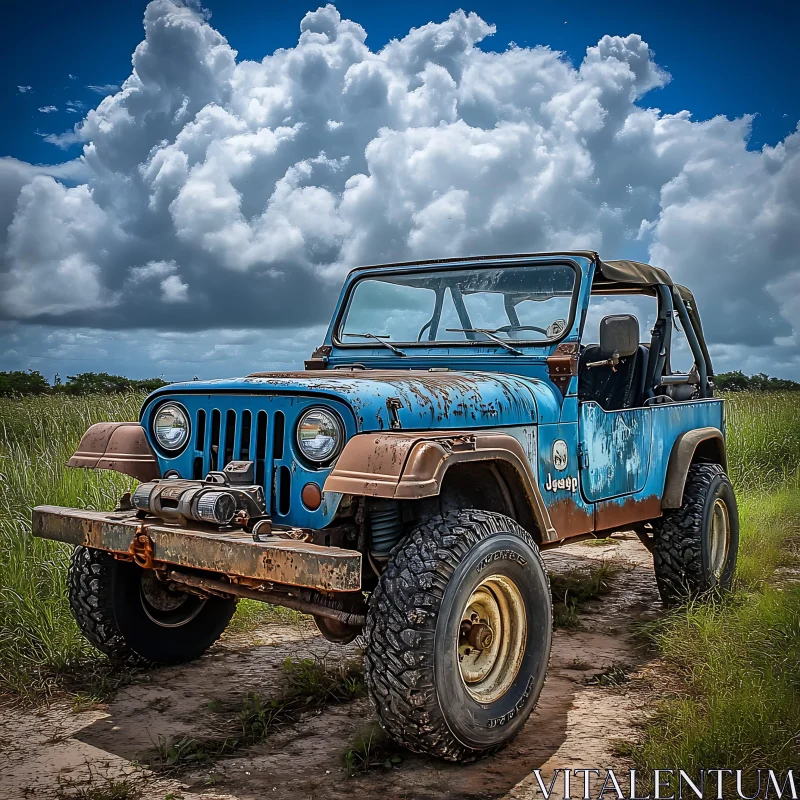 Rustic Jeep Adventure in Nature AI Image