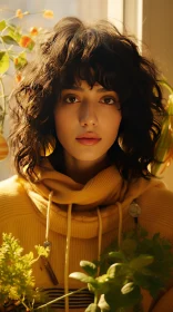 Captivating Yellow Sweater with Flower - Dreamlike Portraiture