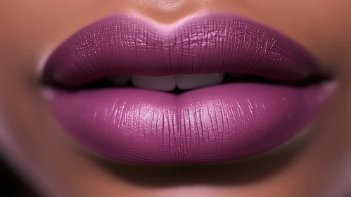 Close Up Image of Highly Detailed Purple Lips in Matte Photo Style