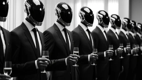 Minimalist Black and White Album Cover Art for Daft Punk's Latest Release