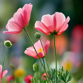 Nature Close-Up of Pink Flowers