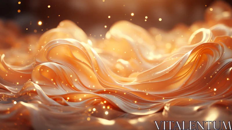 Abstract Art - Golden Swirls on Flowing Fabrics AI Image