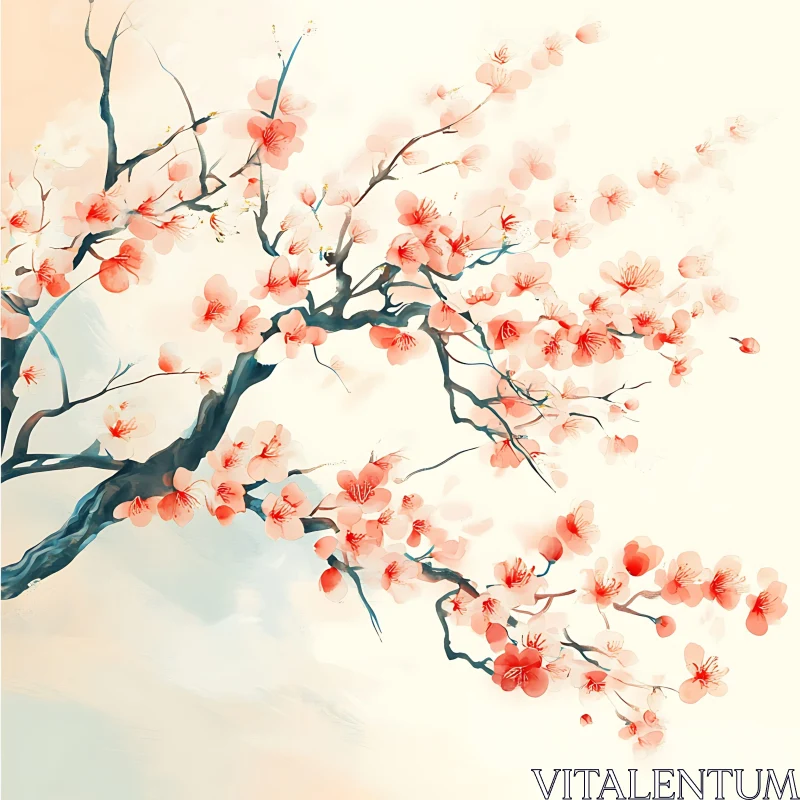 AI ART Cherry Blossom Art