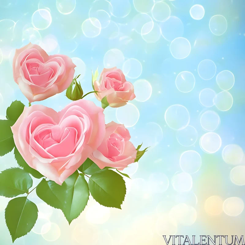 Romantic Heart-Shaped Roses AI Image