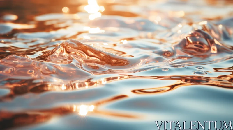 Serene Sunset Reflection on Rippling Water AI Image