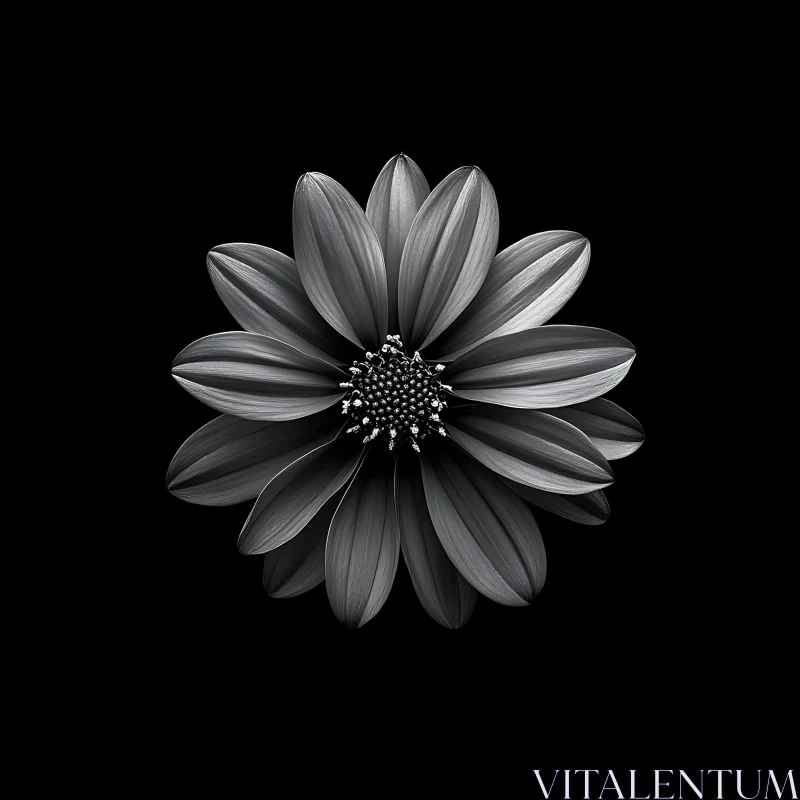 Monochrome Petals AI Image