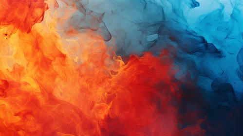 Abstract Fire and Colored Smoke Artwork