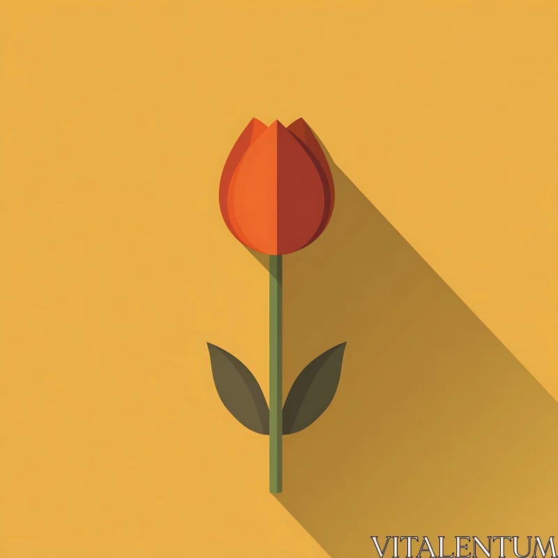 Simplistic Vector Tulip Art AI Image