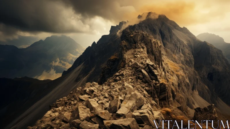 Post-Apocalyptic Mountain Peak - A Dramatic Scottish Landscape AI Image