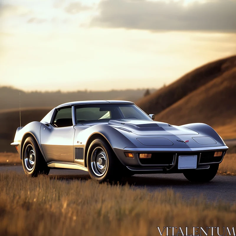 Vintage Automotive Beauty at Dusk AI Image