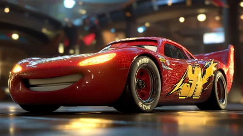 Detailed 3D Animated Race Car