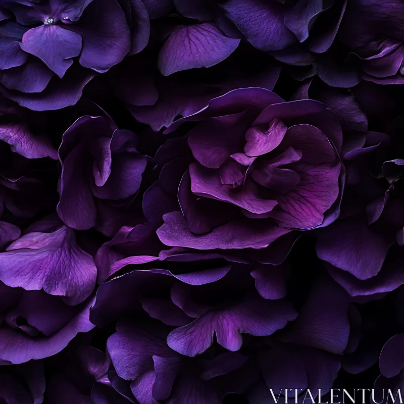 AI ART Intricate Deep Purple Floral Petals Close-Up