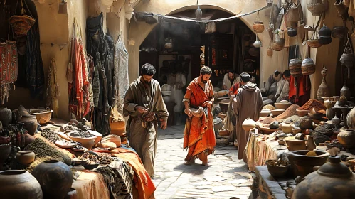 Bustling Ancient Bazaar