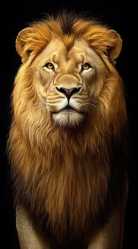 Regal Lion with Golden Mane