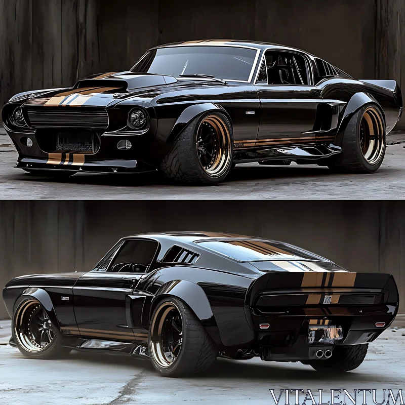 Classic Muscle Car with Aerodynamic Design AI Image