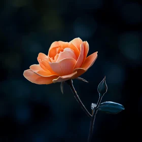 Graceful Peach Rose in Full Bloom