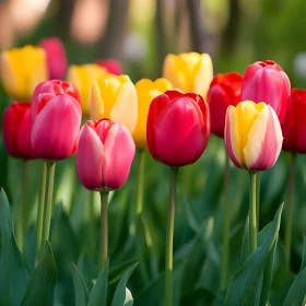 Spring Tulips in a Garden