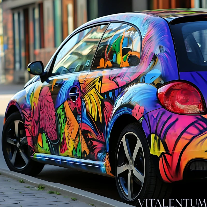 Vibrant Graffiti Vehicle Art AI Image