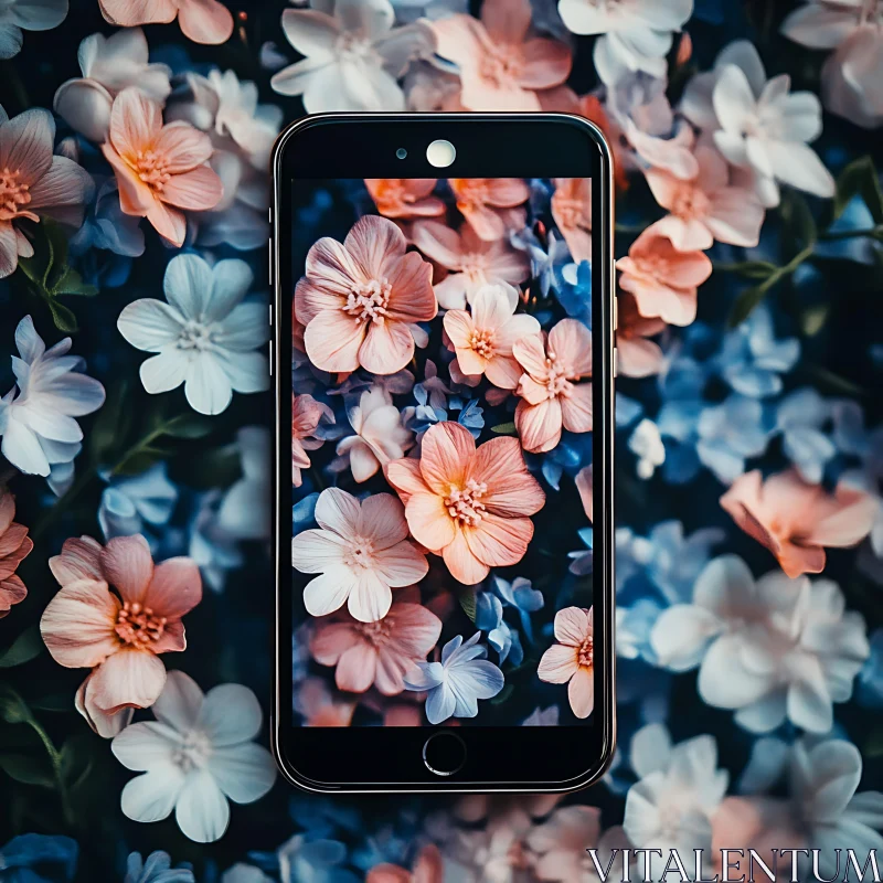 AI ART Seamless Floral Design on Smartphone