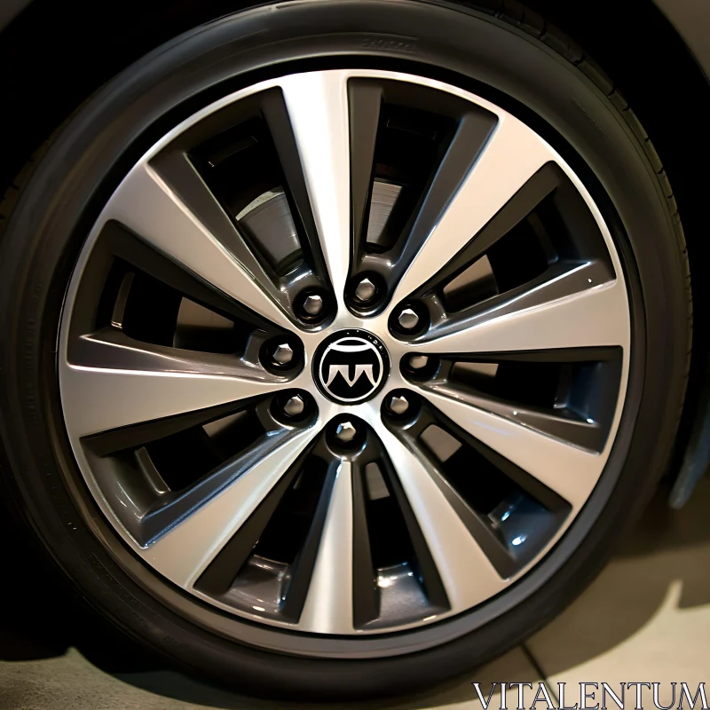 Stylish Alloy Car Wheel Close-Up AI Image