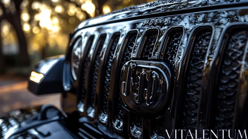 Detailed Jeep Grille in Natural Light AI Image