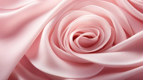 Exquisite Pink Rose on Satin Backdrop with Abstract Organic Forms