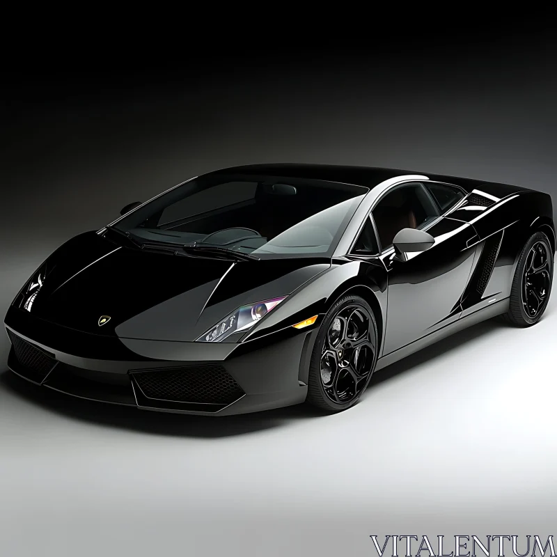 Luxury Black Car with Aerodynamic Design AI Image