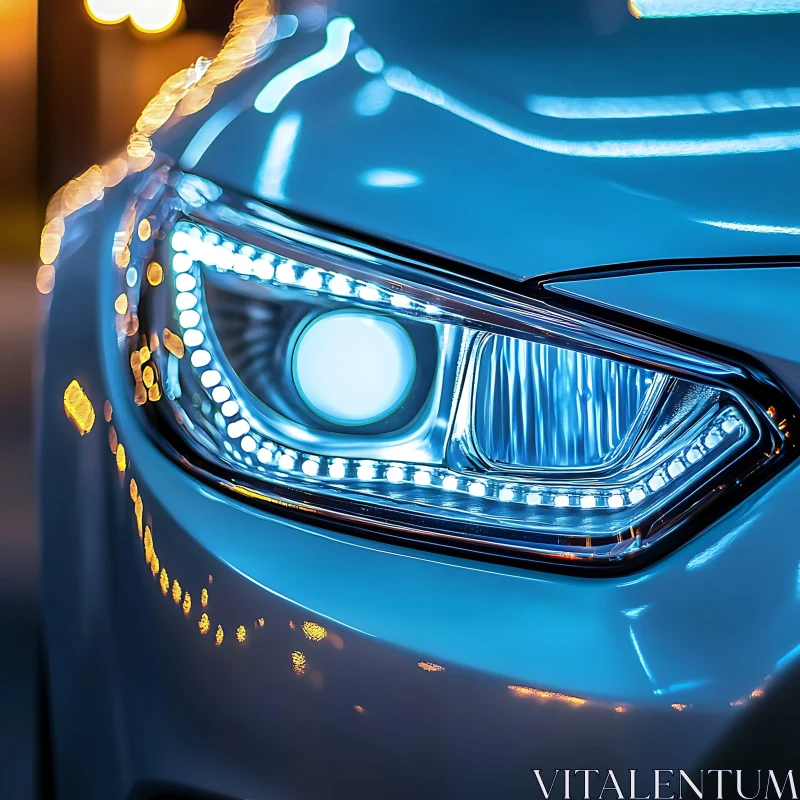 Advanced LED Automotive Headlight Design AI Image