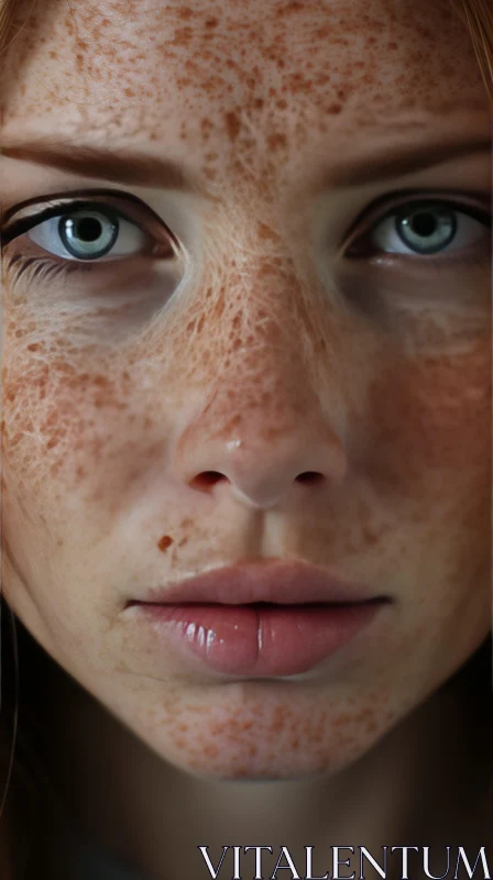 Captivating Portrait of a Woman with Freckles | Norwegian Nature AI Image